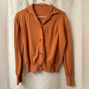 Elegant Orange Women's Cardigan Sweater